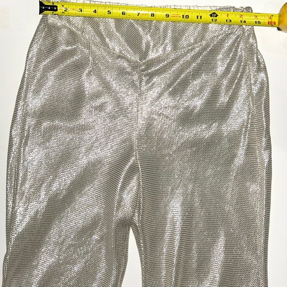 NWT Forte Forte Riflessi Silver Metallic Flared Pants M Italy Designer Statement - Picture 14 of 17